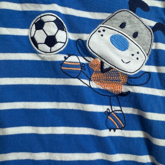 baby boy vitamins baby puppy playing soccer Romper k121 - Picture 4 of 4